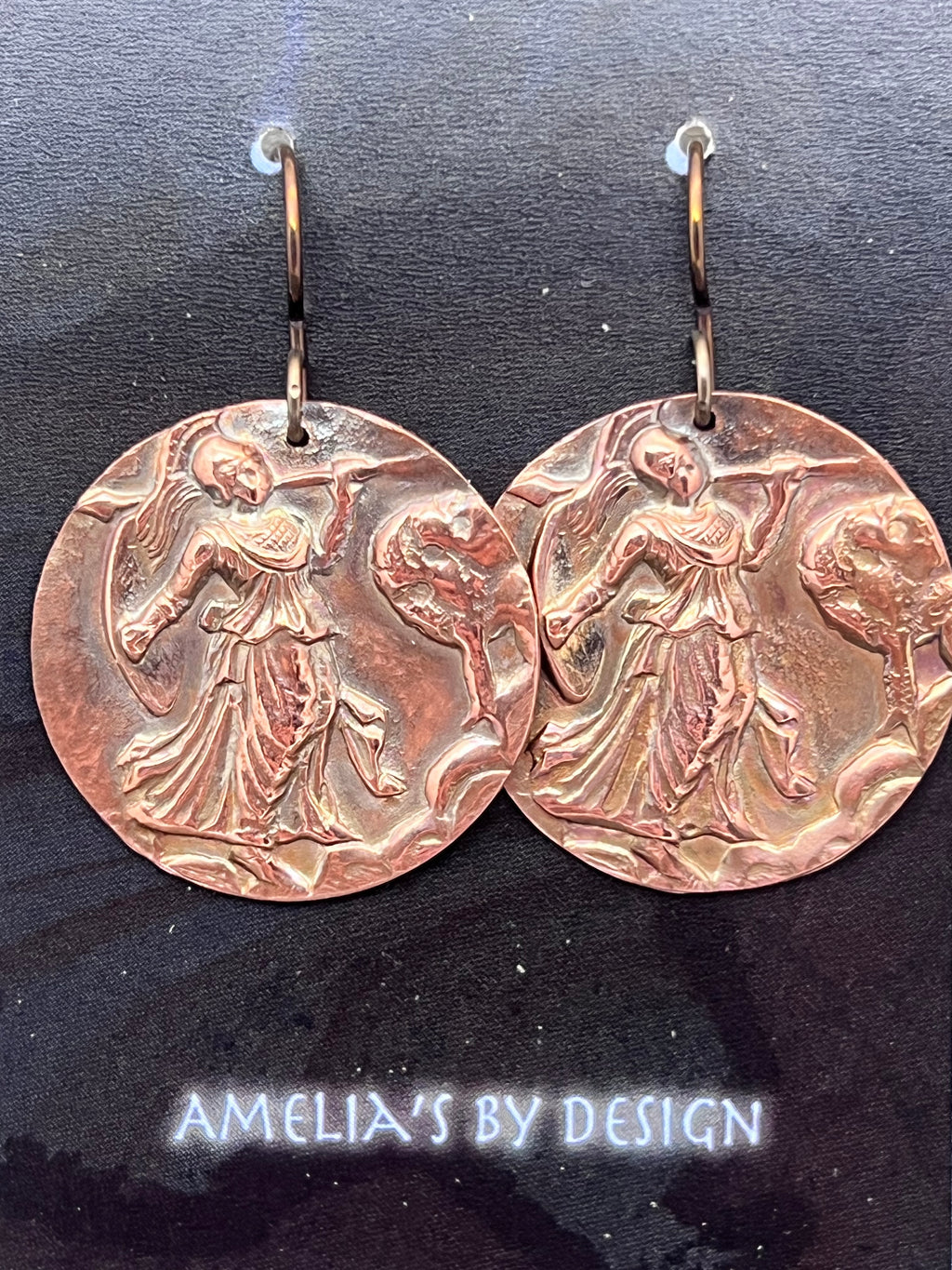 Athena in battle earrings