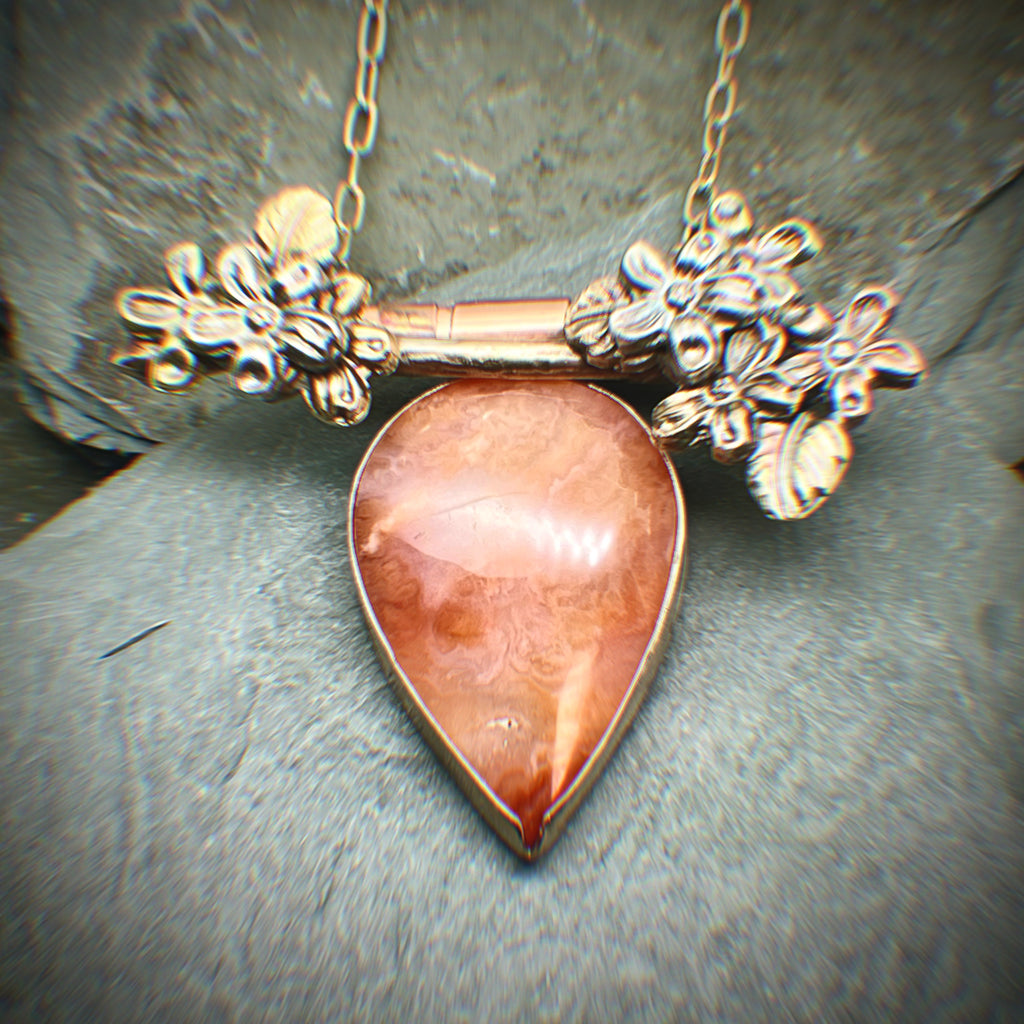 Carnelian branch pendant