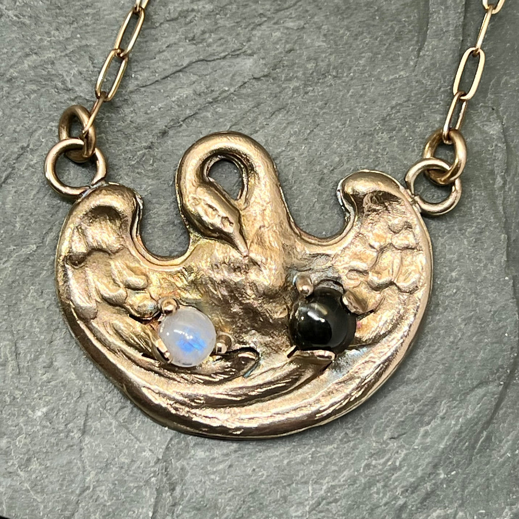 Swan Yin Yang Necklace