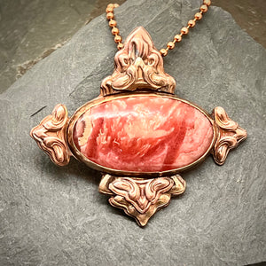 Rhodochrosite Sun Flare Pendant