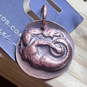 Copper Penny Charm - Mermaid swim