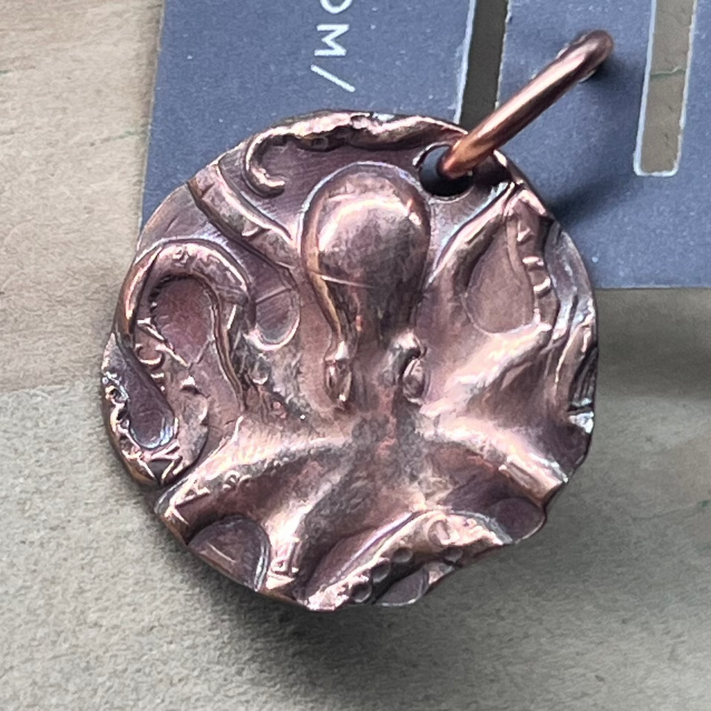 Copper Penny Charm - Octopus