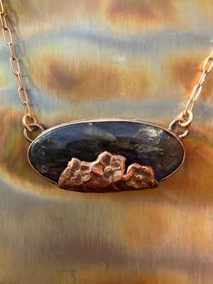 Purple Labradorite flower necklace