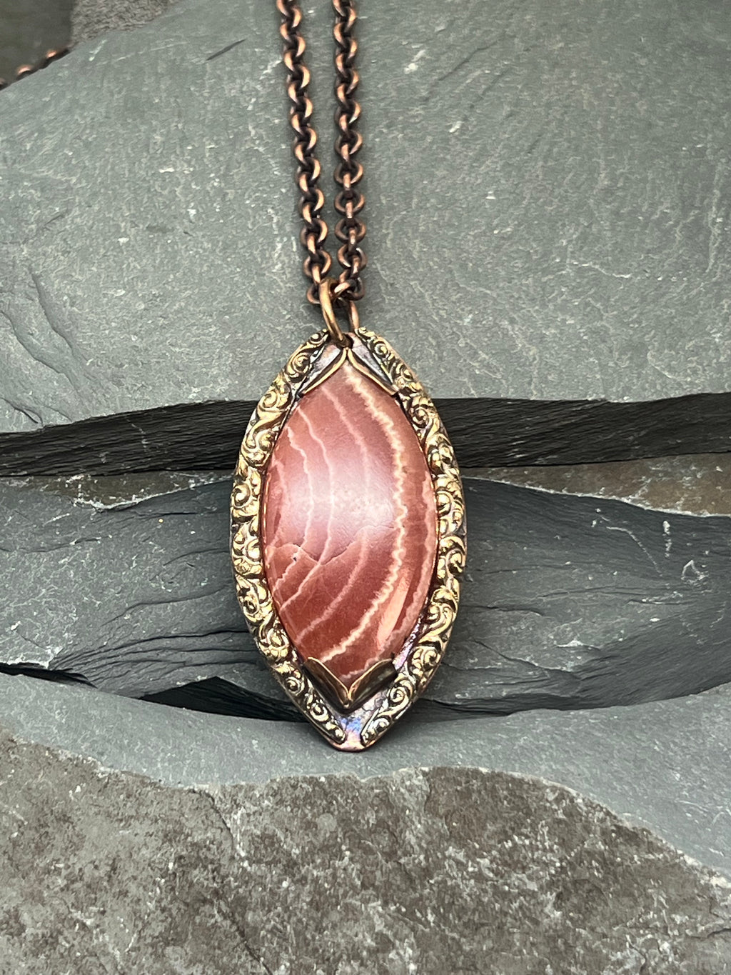 Rhodochrosite pendant
