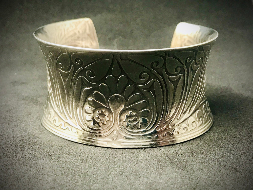 Art nouveau nickel silver cuff