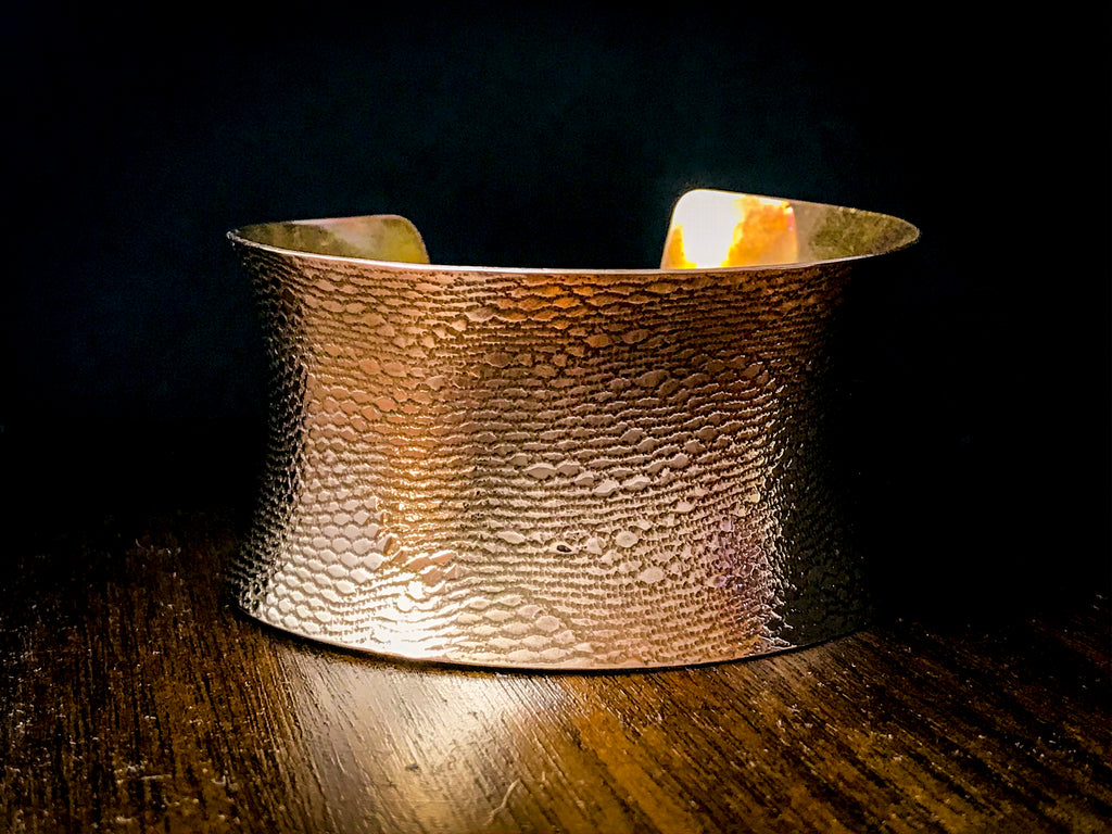 Anticlastic Cuff Bracelet- snakeskin in copper