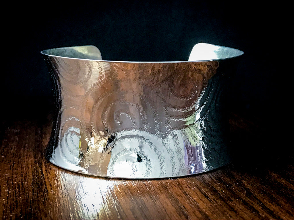 Anticlastic Cuff Bracelet- Spirals in Nickel Silver