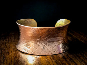 Anticlastic Cuff Bracelet-  Peacock in Copper XS 5 inch