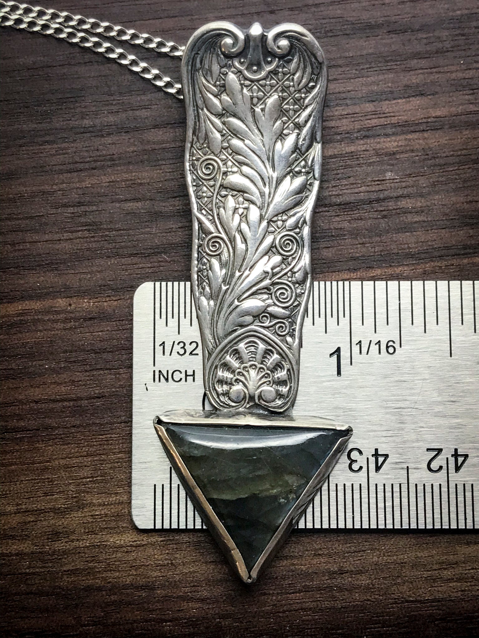 Triangular Labradorite Spoon Pendant